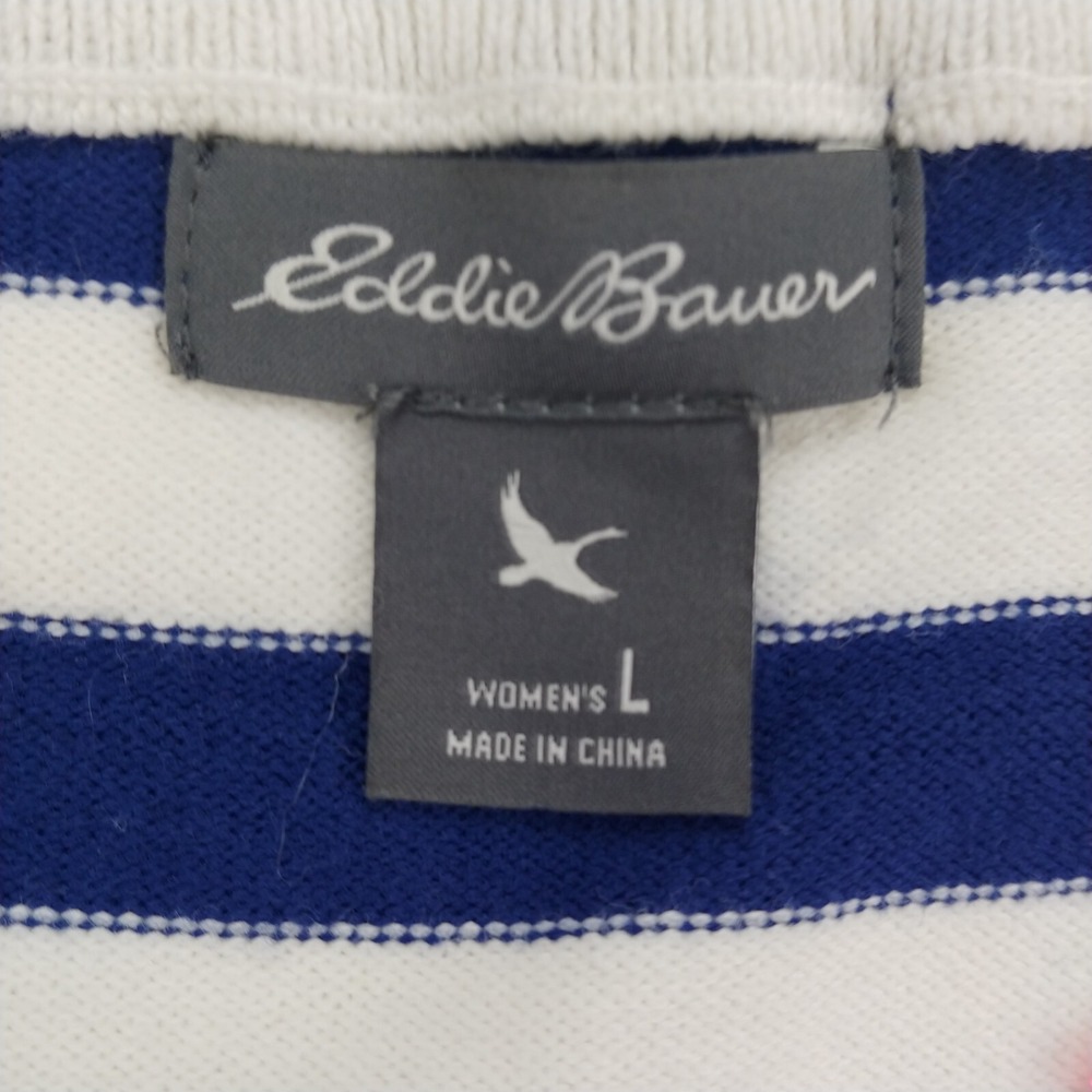Eddie Bauer Womens Medium Cotton/Nylon Blend Knit‎ Pullover Striped Long Sleeve - Picture 3 of 8